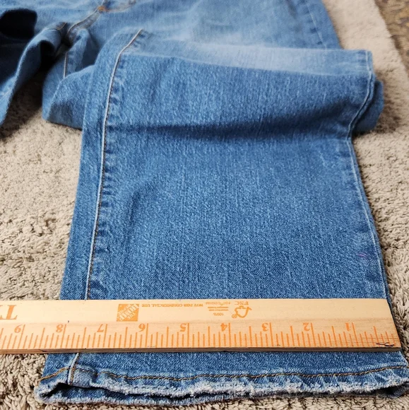 Women's High Rise Medium Wash Denim 90s Straight Jeans 16 - Picture 13 of 14
